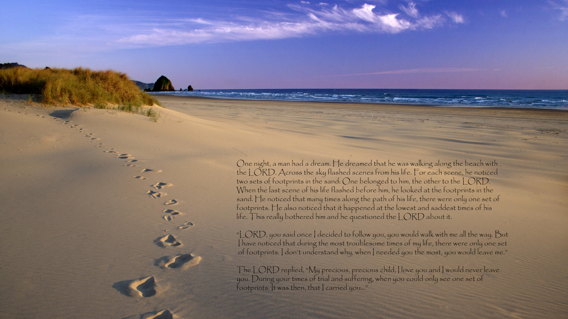 Footprints In The Sand Hd Wallpaper | Background Image | 1920X1080 - Footprints In The Sand Printable Free