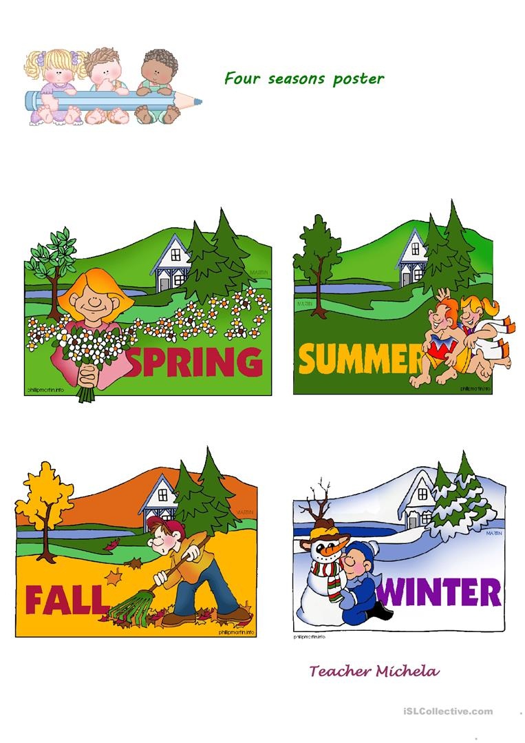 Four Seasons Poster Worksheet - Free Esl Printable Worksheets Made - Free Printable Pictures Of The Four Seasons