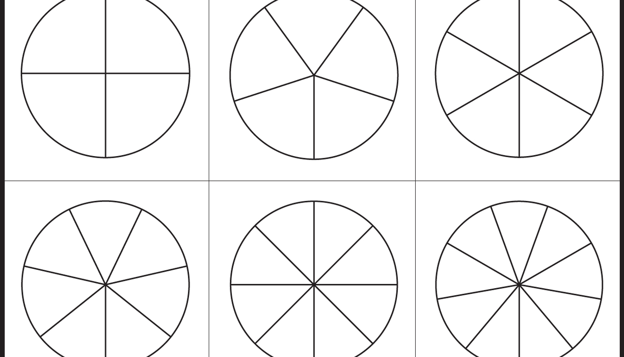 Fraction Circles Template - Printable Fraction Circles - 1 Worksheet - Free Printable Blank Fraction Circles
