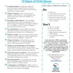 Free 10 Signs Of Child Abuse Handout | Child And Parent Services   Free Printable Patient Education Handouts