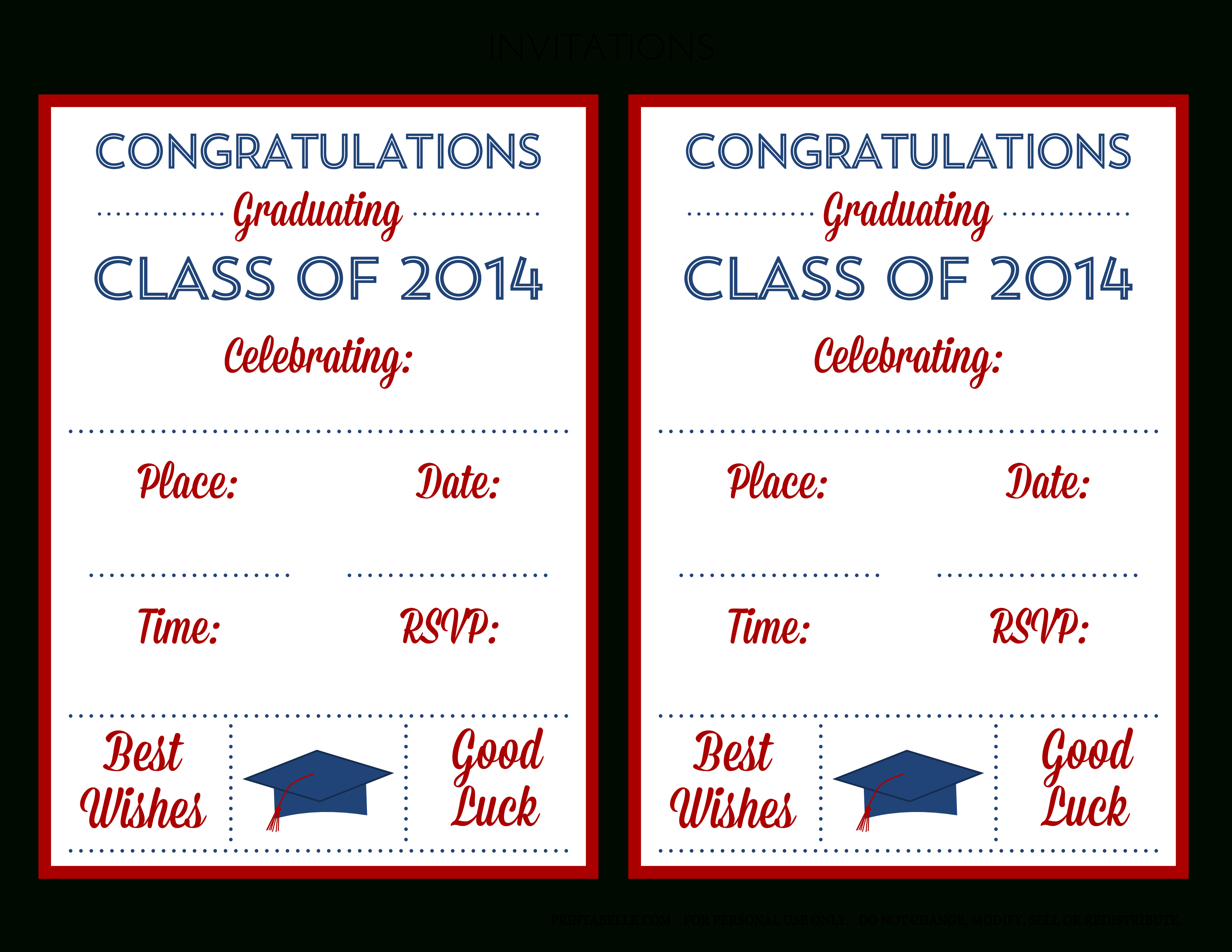 Free 2014 Graduation Party Printables From Printabelle | Catch My Party - Free Printable Graduation Party Invitations 2014