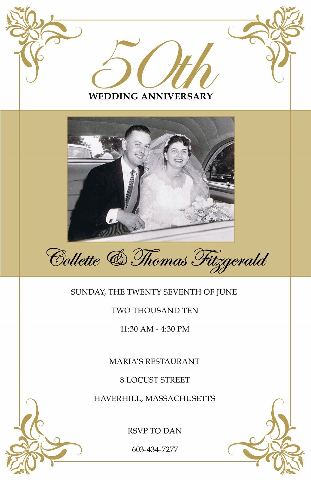 Free 50Th Wedding Anniversary Invitations Printable | 50Th Anniversary - Free Printable 50Th Anniversary Cards