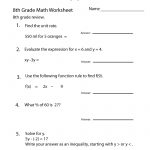 Free 8Th Grade Worksheets | Two Ways To Print This Free 8Th Grade   Free Printable 8Th Grade Algebra Worksheets