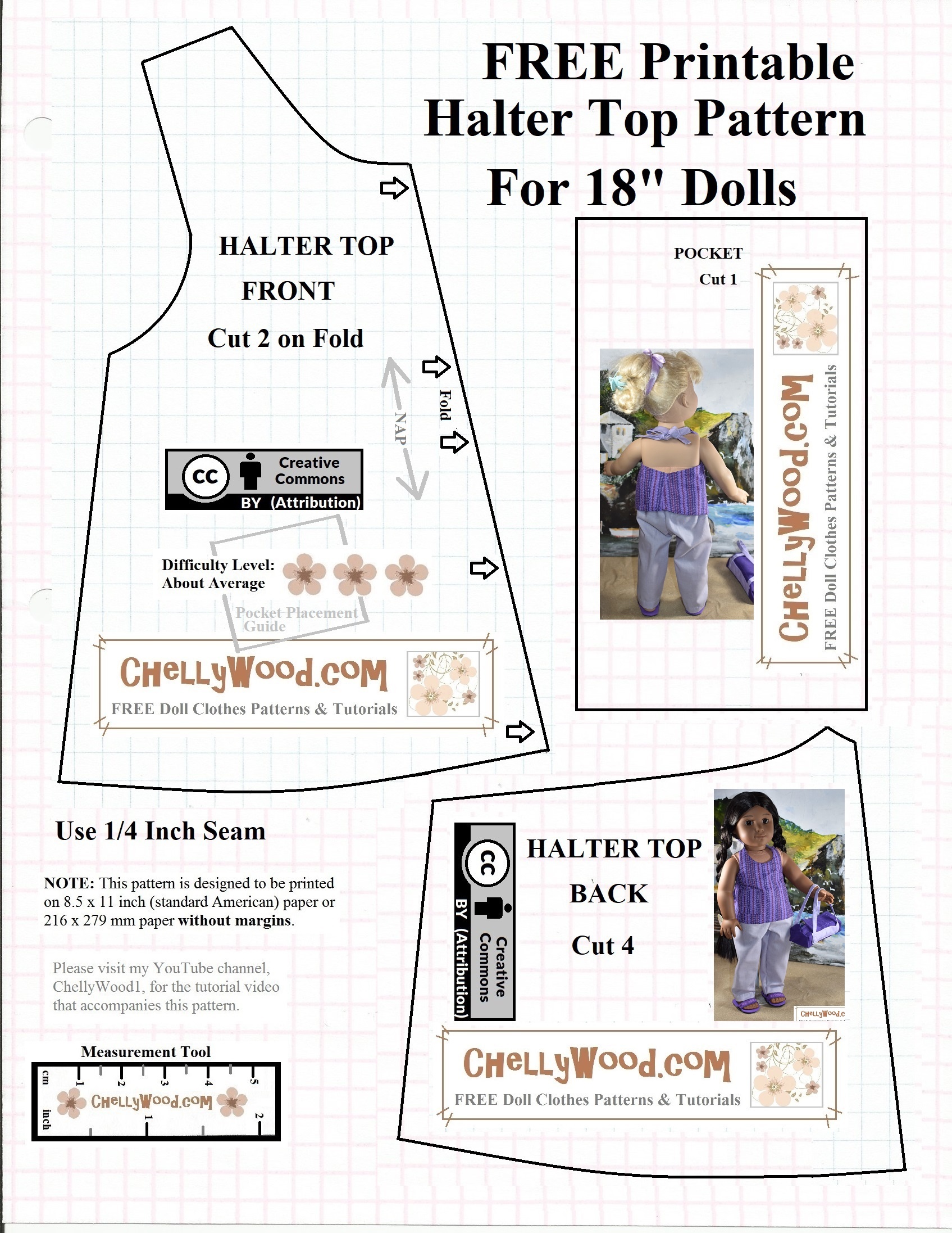 Free #agdoll Summer Shirt Pattern @ Chellywood #sewing 4#dolls - American Girl Clothes Patterns Free Printable