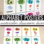 Free Alphabet Posters   Watercolor Classroom Decor | Education   Literacy Posters Free Printable