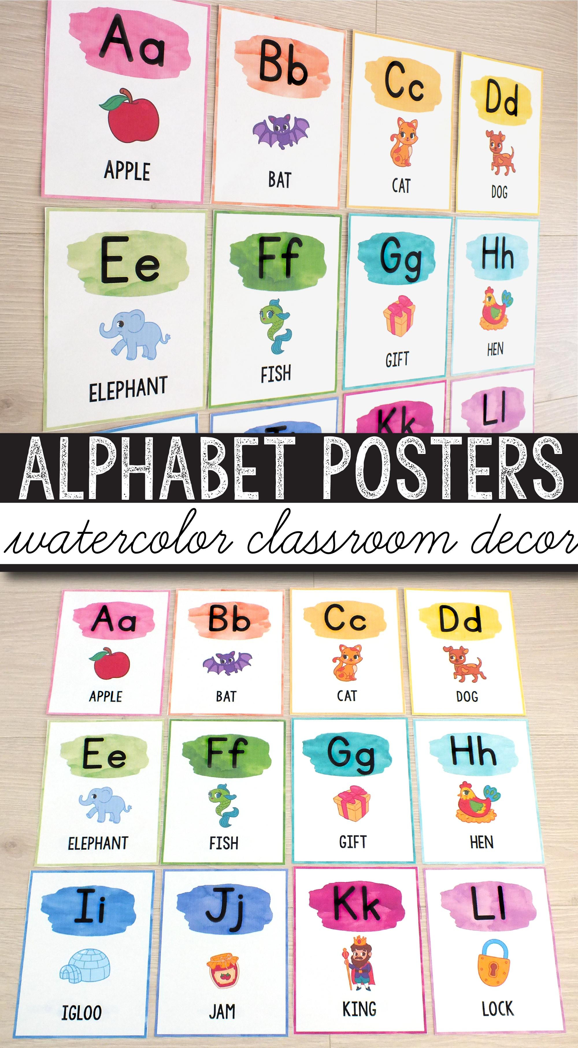 Free Alphabet Posters - Watercolor Classroom Decor | Education ...