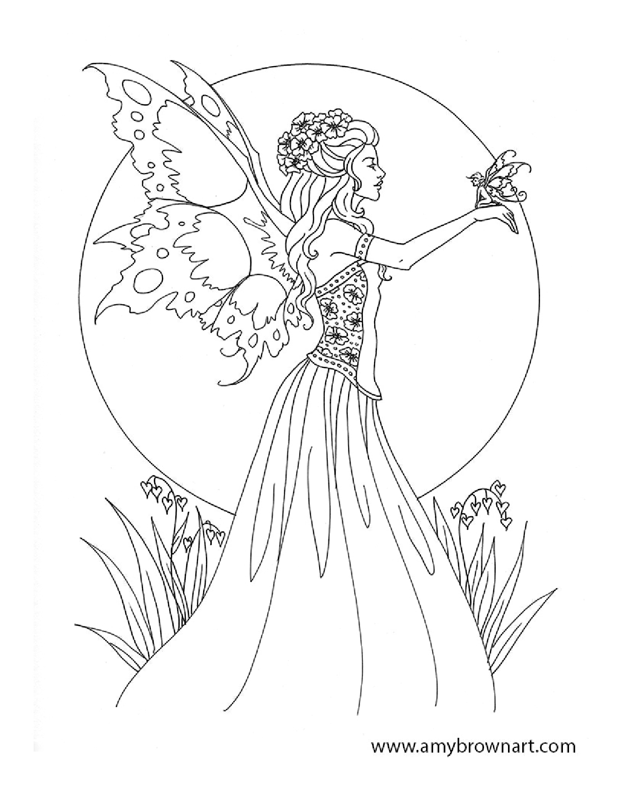 Free Amy Brown Fairy Coloring Pages | Fairie And Elf Coloring Pages - Free Printable Coloring Pages For Adults Dark Fairies