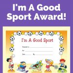 Free Award Certificate   I'm A Good Sport (Primary | Rewarding Good   Sports Certificate Templates Free Printable