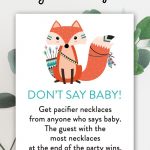 Free Baby Shower Game Woodland Fox   Don't Say Baby   Instant   Pin The Dummy On The Baby Free Printable