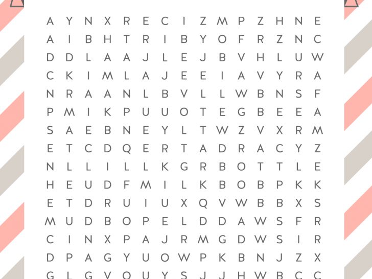 Free Printable Baby Shower Word Search