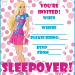 Free Barbie Coloring Pages And Free Printable Party Invitations   Free Printable Barbie Birthday Party Invitations