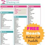 Free Beach Packing List Printable | {Ten Dollar Diy} | Beach   Free Printable Coupons For Panama City Beach Florida