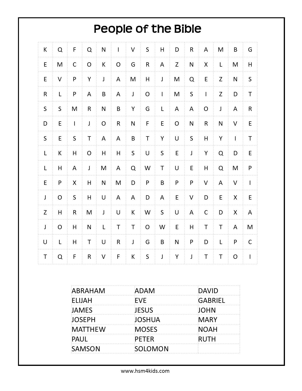 Free Bible Word Search For Kids. Free And Printable! | Kids - Christian Word Search Puzzles Free Printable