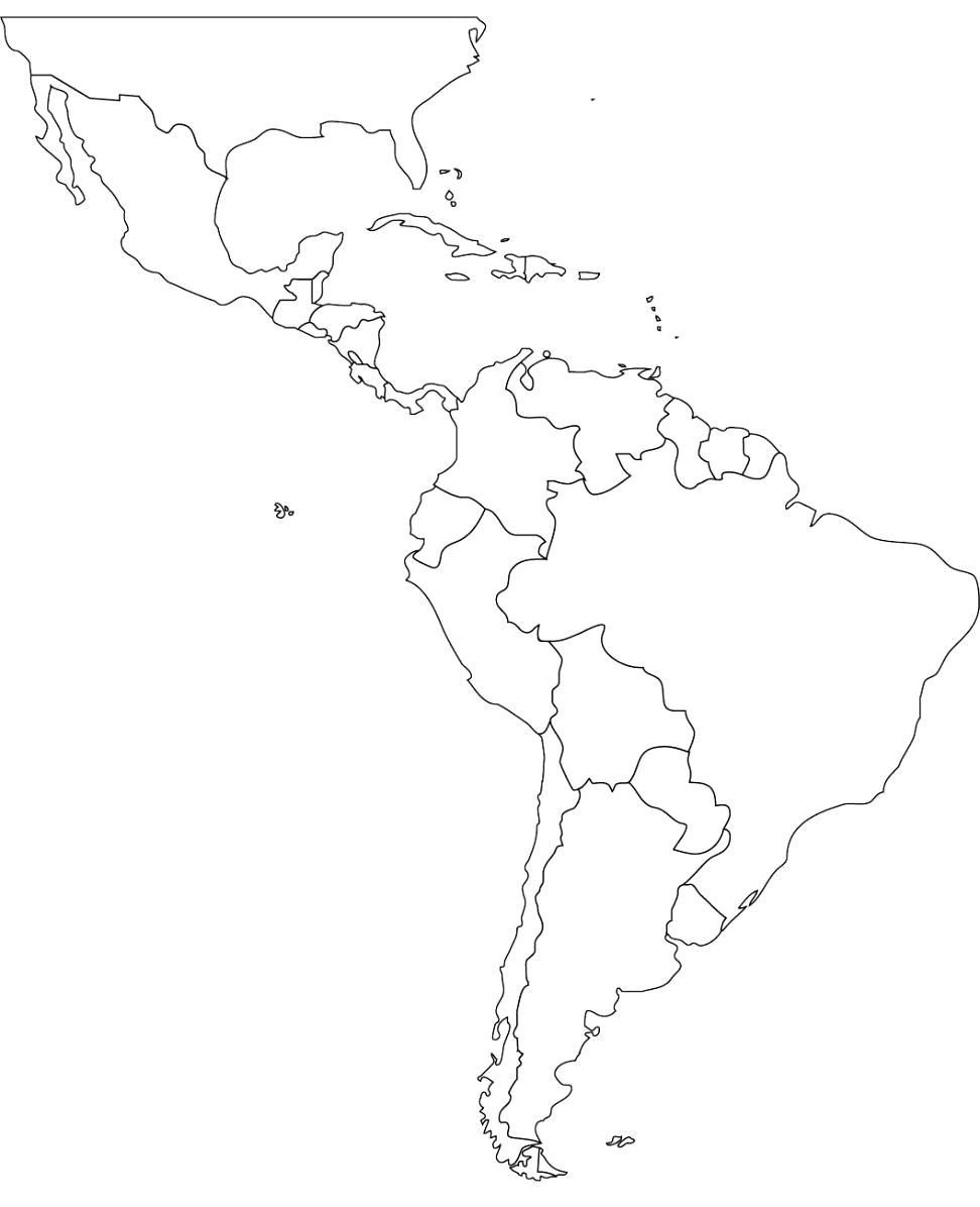 Free Blank Map Of North And South America Latin Printable In For 2 - Free Printable Outline Map Of North America