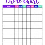 Free Blank Printable Weekly Chore Chart Template For Kids   Free Editable Printable Chore Charts