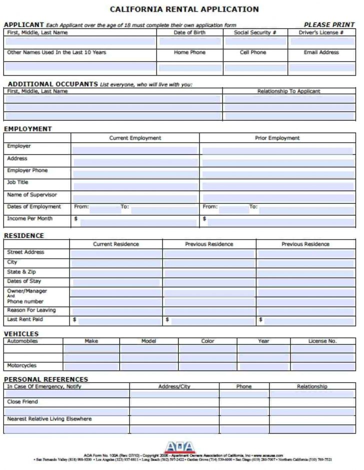 California Rental Application Form Download Printable Pdf Templateroller — 8250