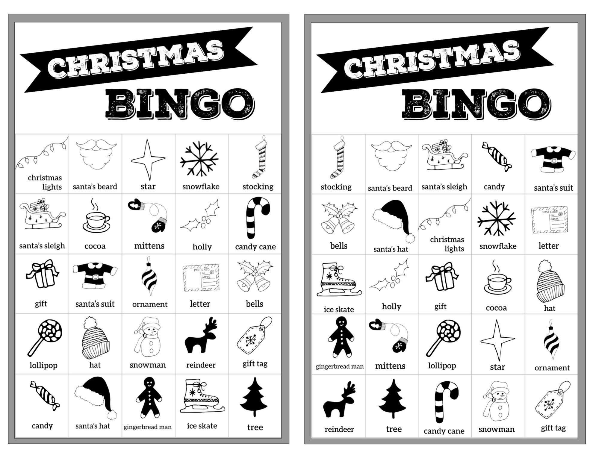 Free Christmas Bingo Printable Cards - Paper Trail Design - Free Printable Bingo Cards For Large Groups