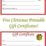 Free Christmas Printable Gift Certificates | Gift Ideas | Christmas   Free Printable Gift Cards
