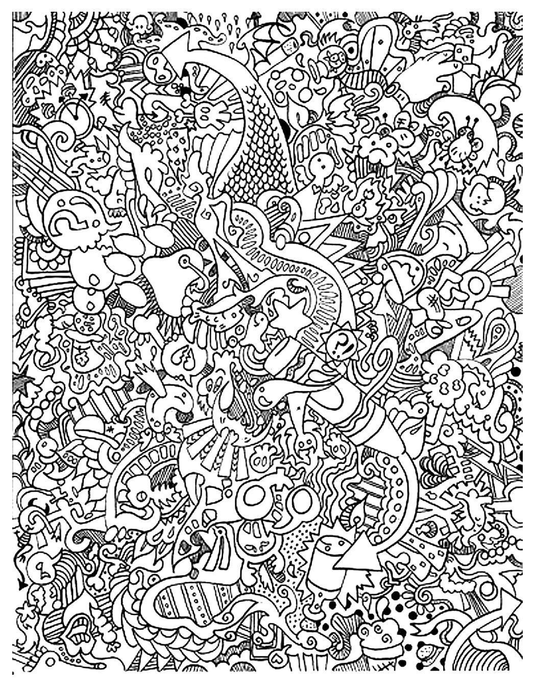 Free Coloring Page Coloring-Doodle-Art-Doodling-15. Funny Doodle Art - Free Printable Doodle Art Coloring Pages