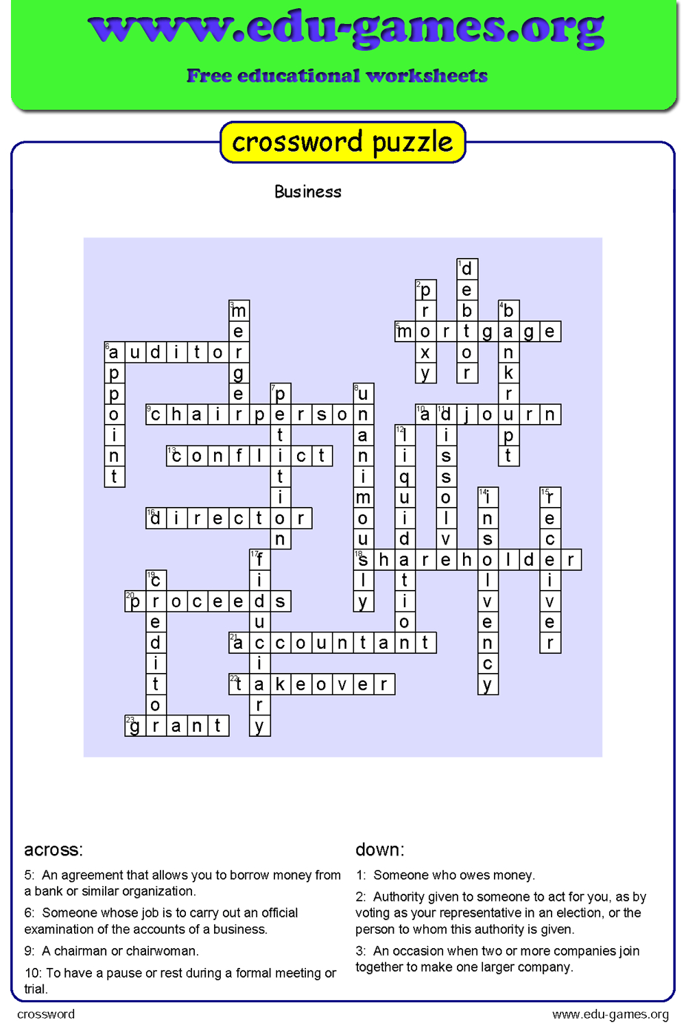 Free Crossword Maker For Kids - The Puzzle Maker Site - Crossword Maker Free Printable
