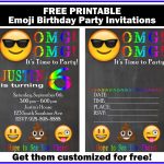 Free Customized Emoji Invitations And Birthday Printables   Free Printable Emoji B Day Invites