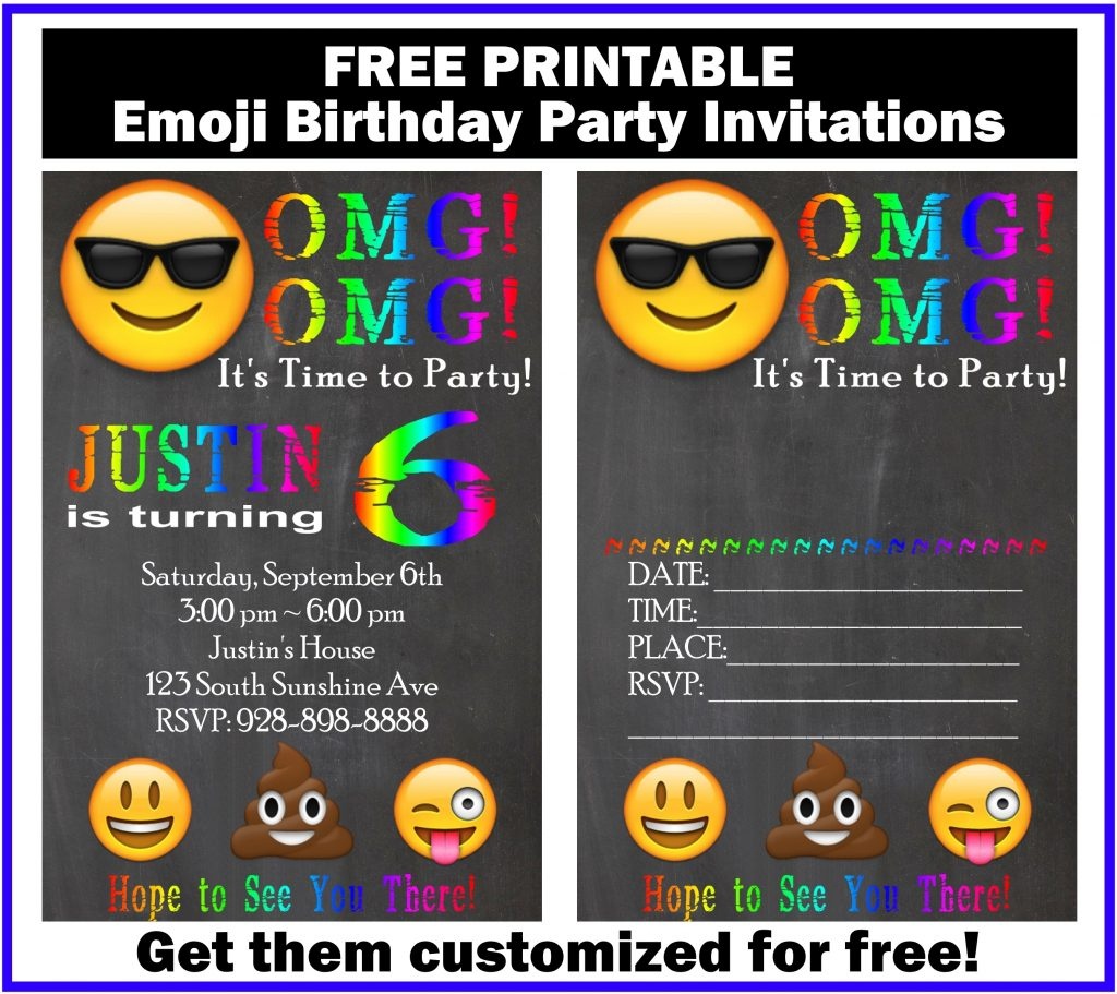 Free Customized Emoji Invitations And Birthday Printables - Free Printable Emoji B Day Invites