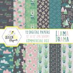 Free Digital (And Printable) Llama Scrapbook Paper • Glitter 'n Spice   Free Printable Scrapbook Decorations