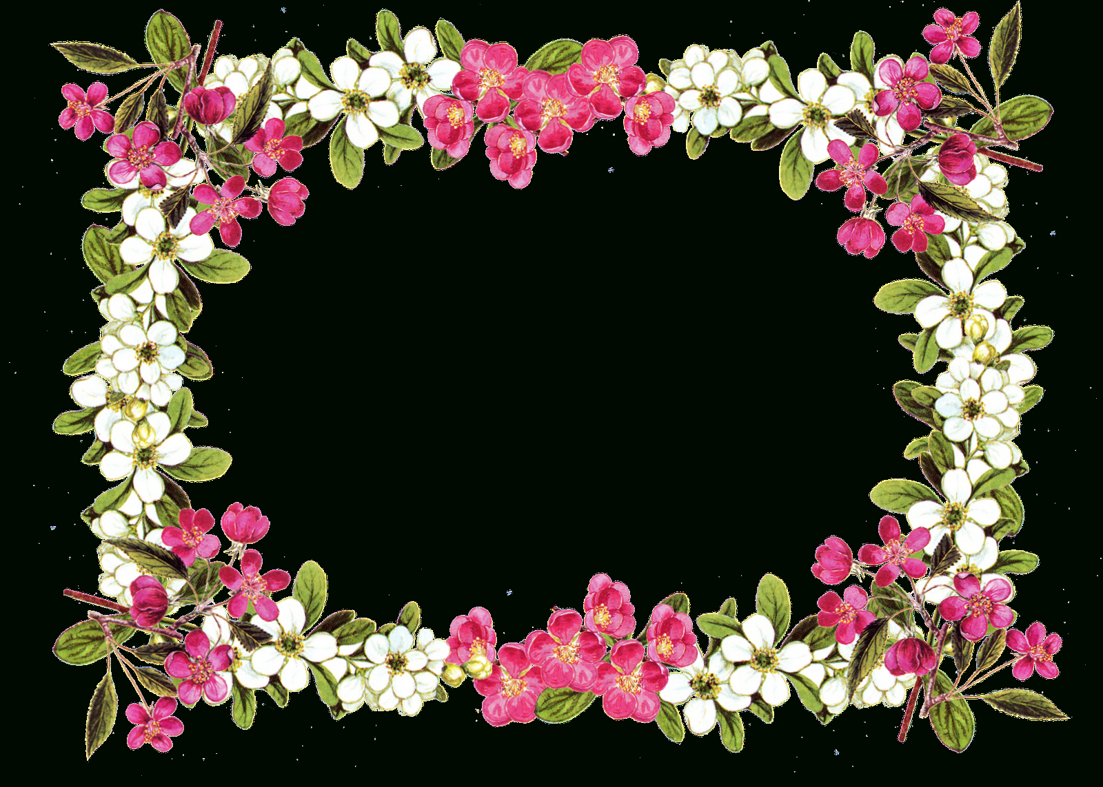 Free Digital Flower Frame Png In Vintage Design – Blumenrahmen - Free Printable Clipart Of Flowers