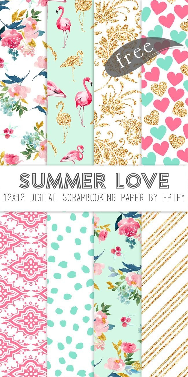 Free Digital Scrapbook Paper-Summer Love | Make - Printables - Free Online Digital Scrapbooking Printable