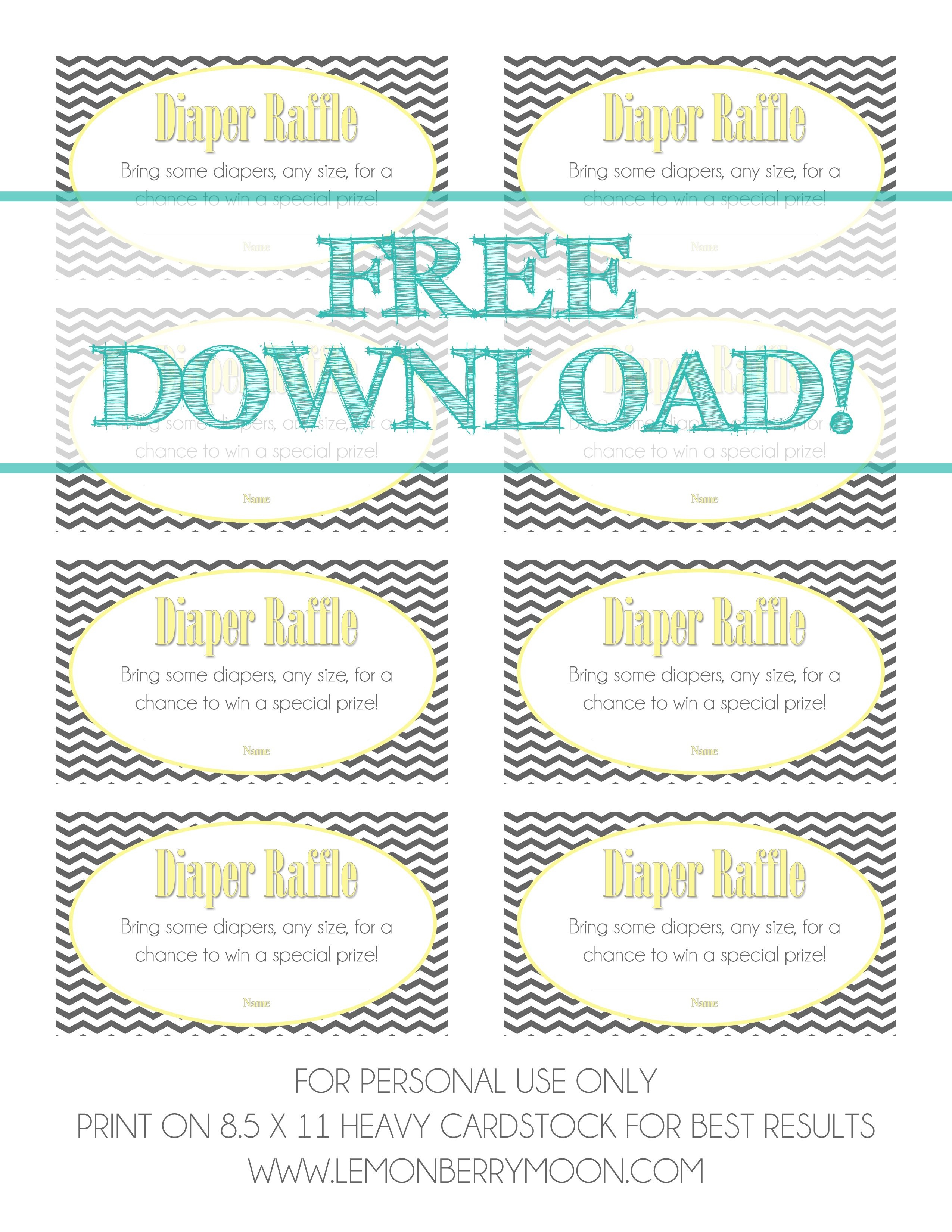 Free Printable Diaper Raffle Ticket Template Free Printable A to Z
