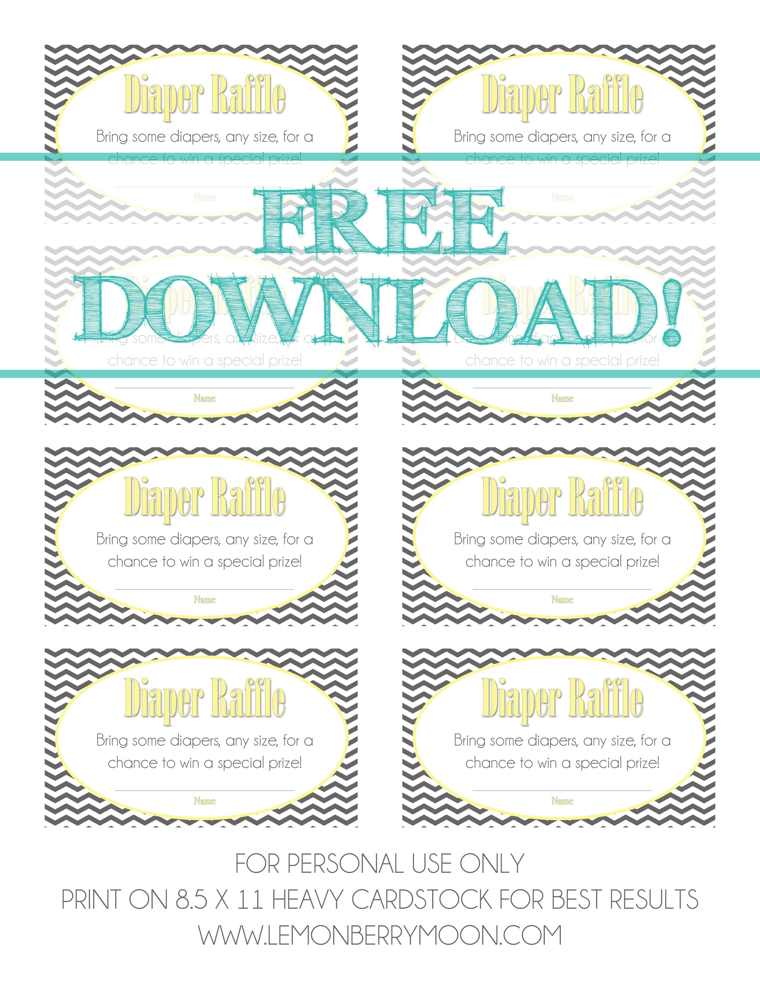 Free Printable Diaper Raffle Ticket Template Free Printable A To Z