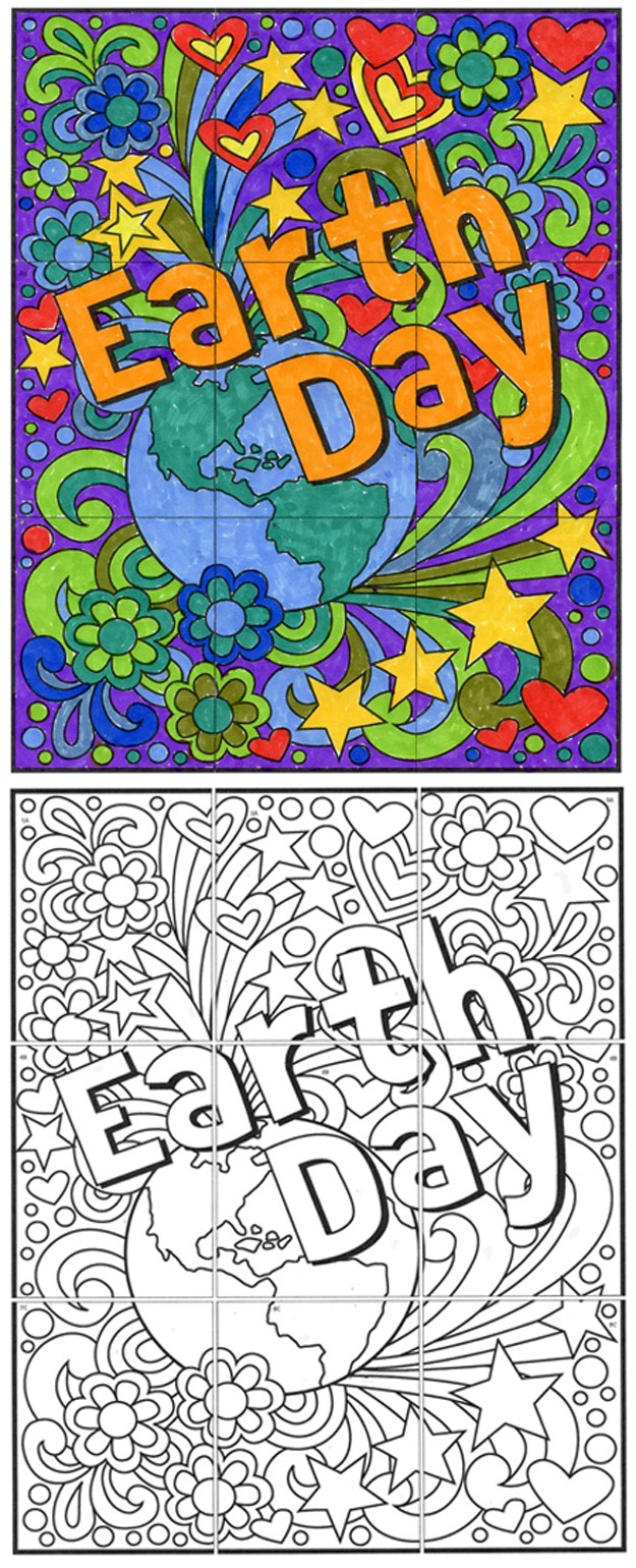 Free Earth Day Mini Mural · Art Projects For Kids - Free Printable Murals