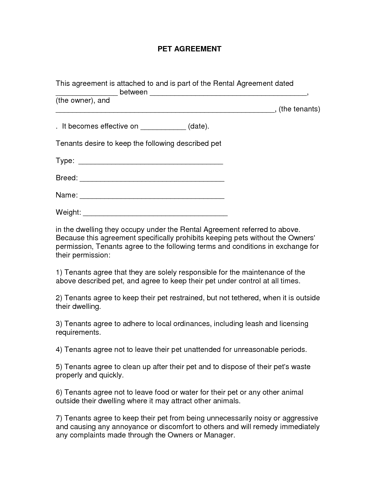 Free Easy Lease Agreement To Print | Free Printable Lease Agreement - Free Printable Lease Agreement