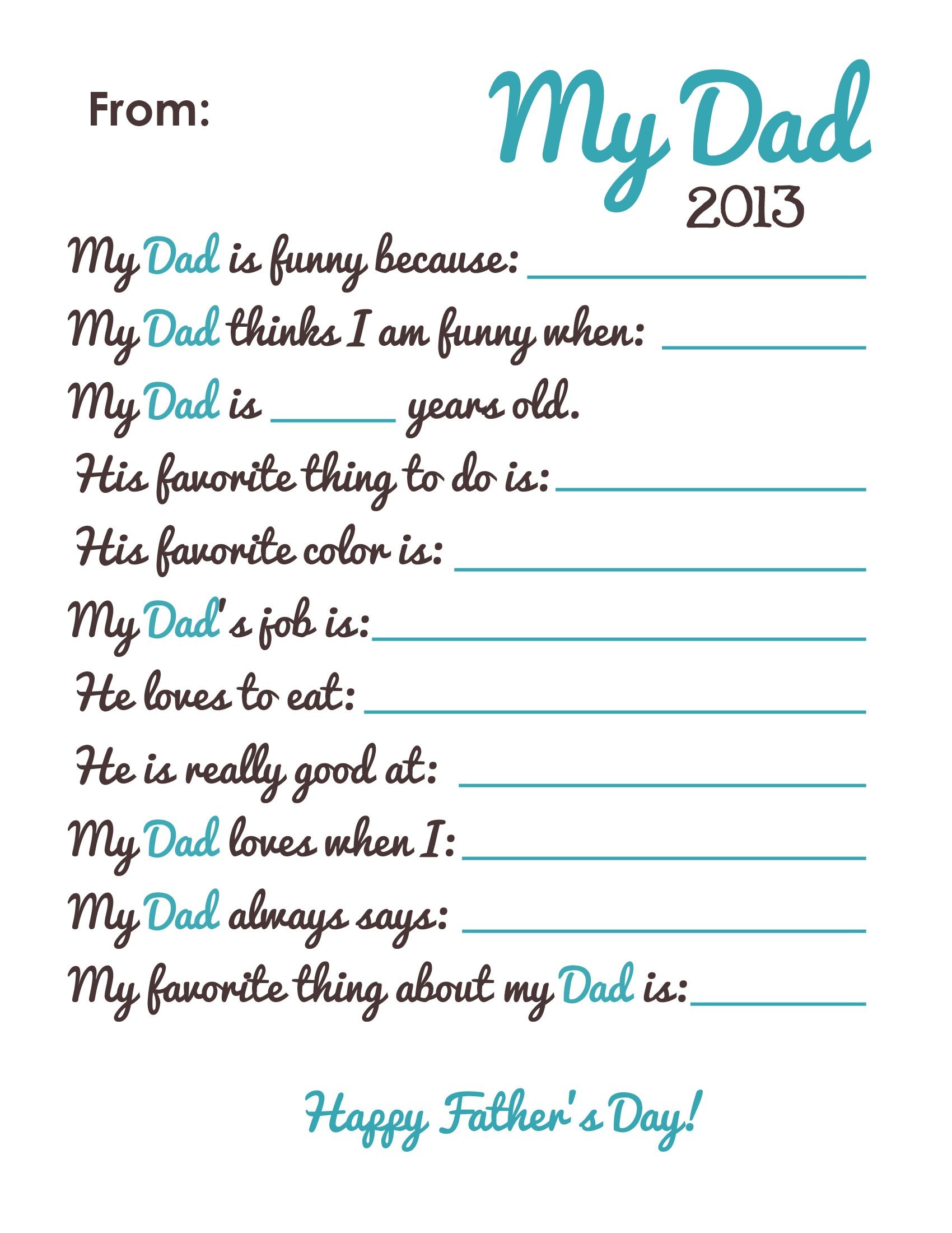 Free Fathers Day Printable | It&amp;#039;s Preschool (Song) Prek - Free Printable Fathers Day Poems For Preschoolers