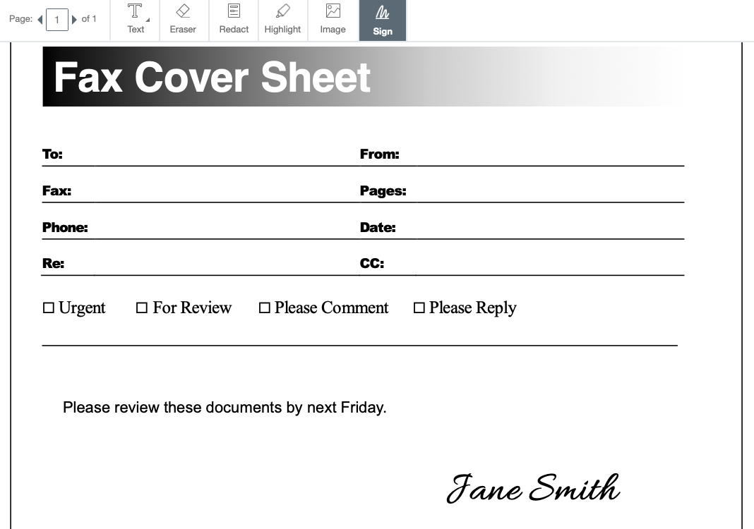 Free Fax Cover Sheet Templates – Pdf, Docx, And Google Docs - Free Printable Fax Cover Sheet Pdf
