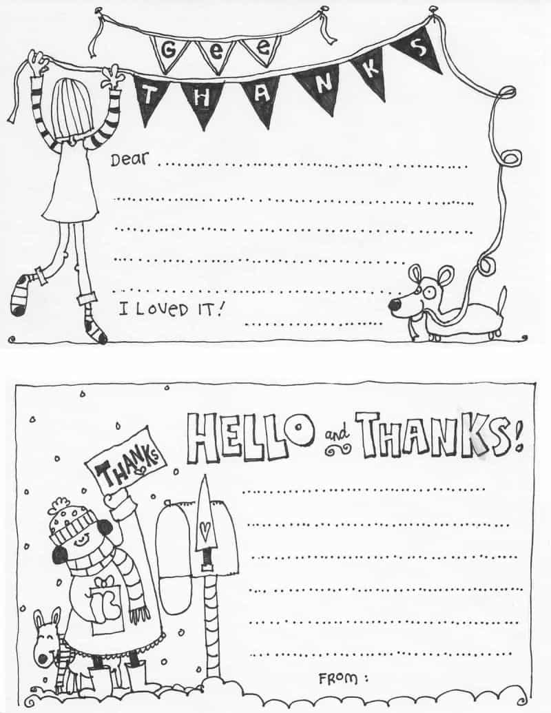 Free Fill In The Blank Thank You Cards For Kids | Skip To My Lou - Free Printable Thank You Cards Black And White