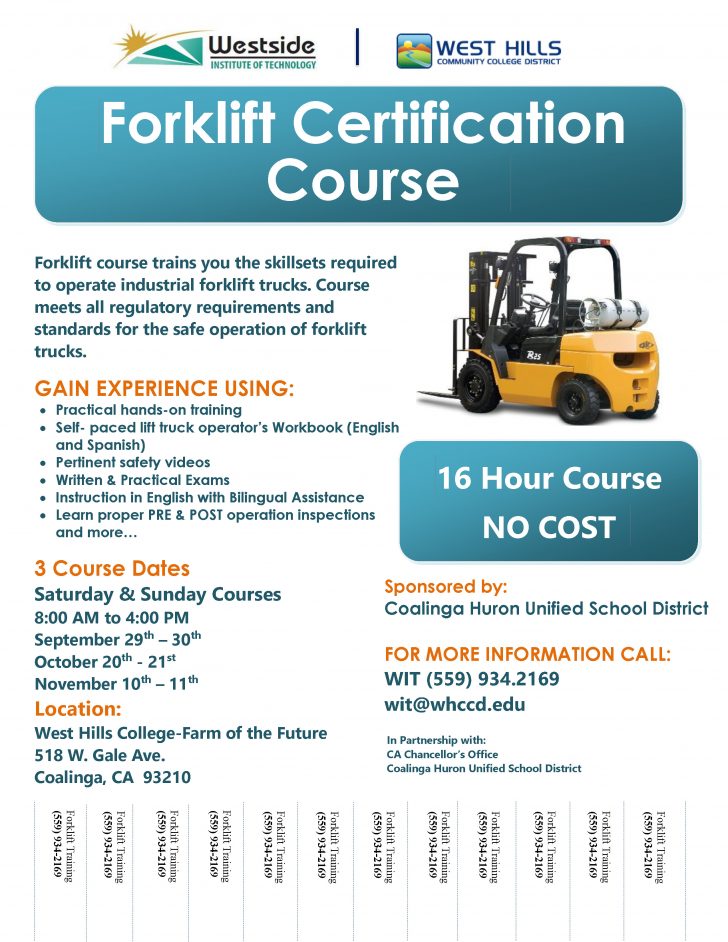 cost of forklift training