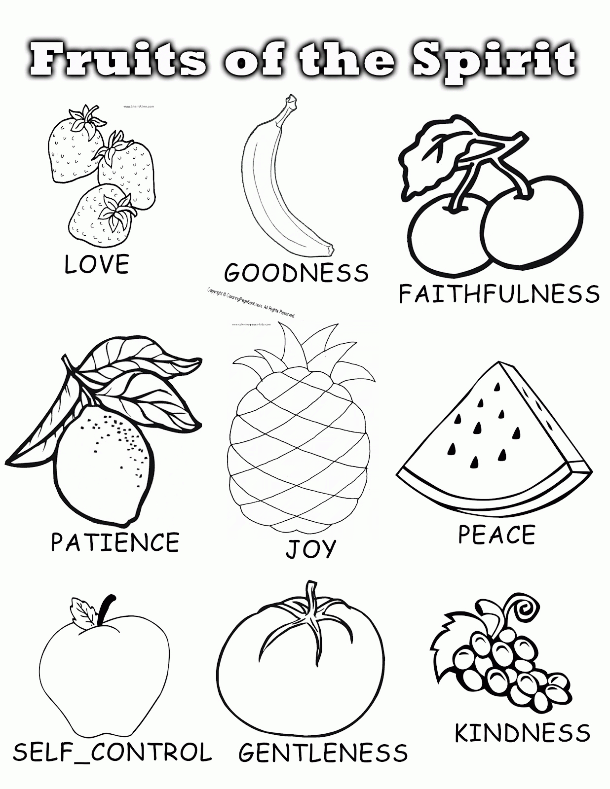Free Fruit Of The Spirit Coloring Pages - Coloring Home - Fruit Of The Spirit Free Printable