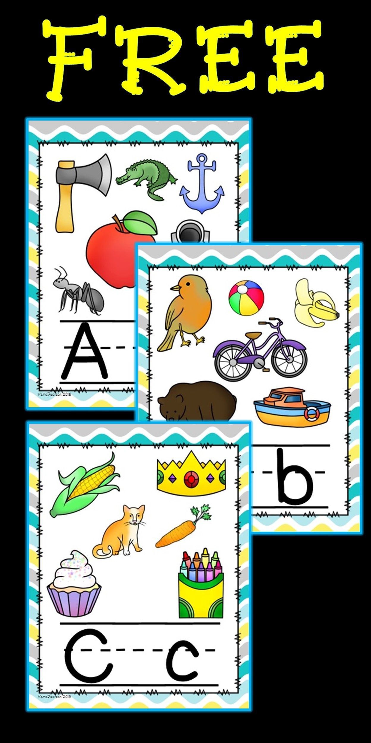 Free!! Full Set Of Alphabet Posters With Upper And Lower Case - Free Printable Alphabet Letters For Display