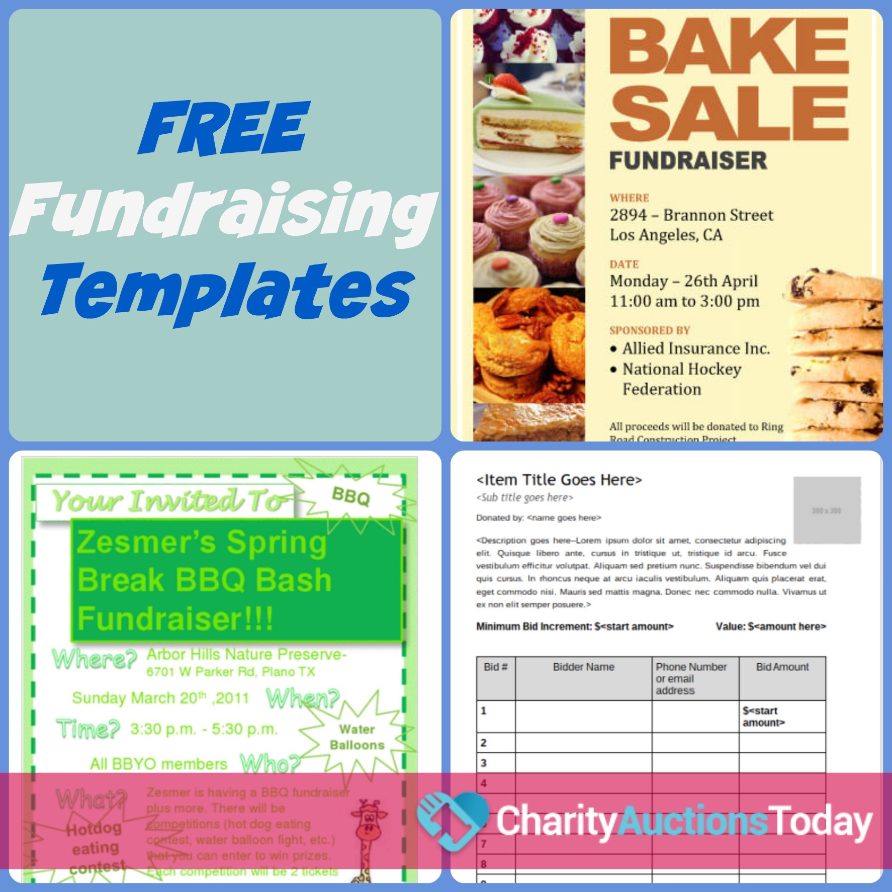 Free Fundraiser Flyer | Charity Auctions Today - Create Your Own Free Printable Flyers