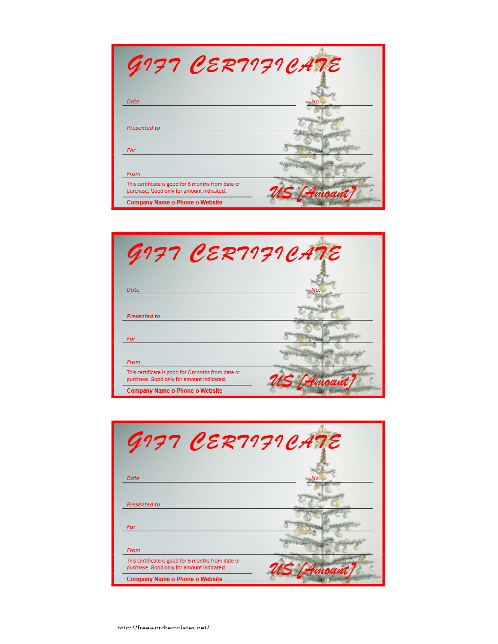 Free Gift Certificate Archives | Freewordtemplates - Free Printable Christmas Gift Voucher Templates