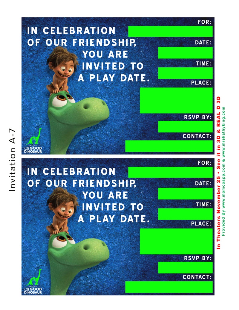 Free Good Dinosaur Birthday Party &amp;amp; Playdate Invitation Templates - Play Date Invitations Free Printable