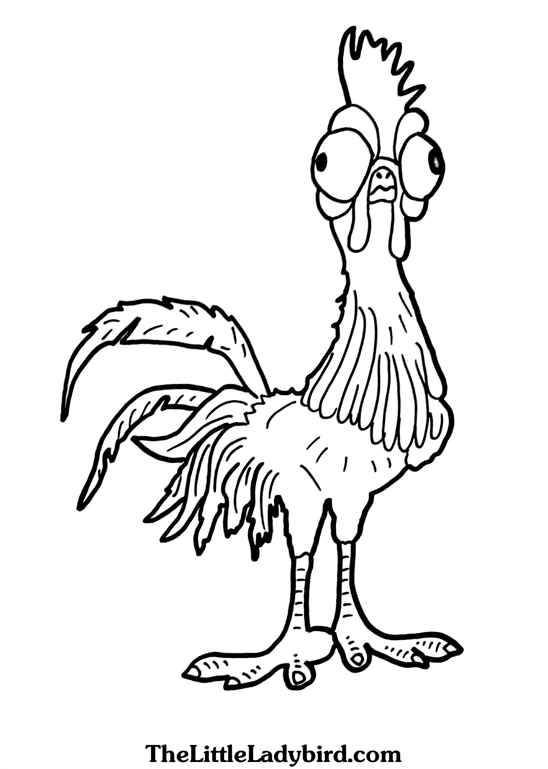 Free Heihei Rooster From Moana Coloring Page | Thelittleladybird - Free Printable Pictures Of Roosters