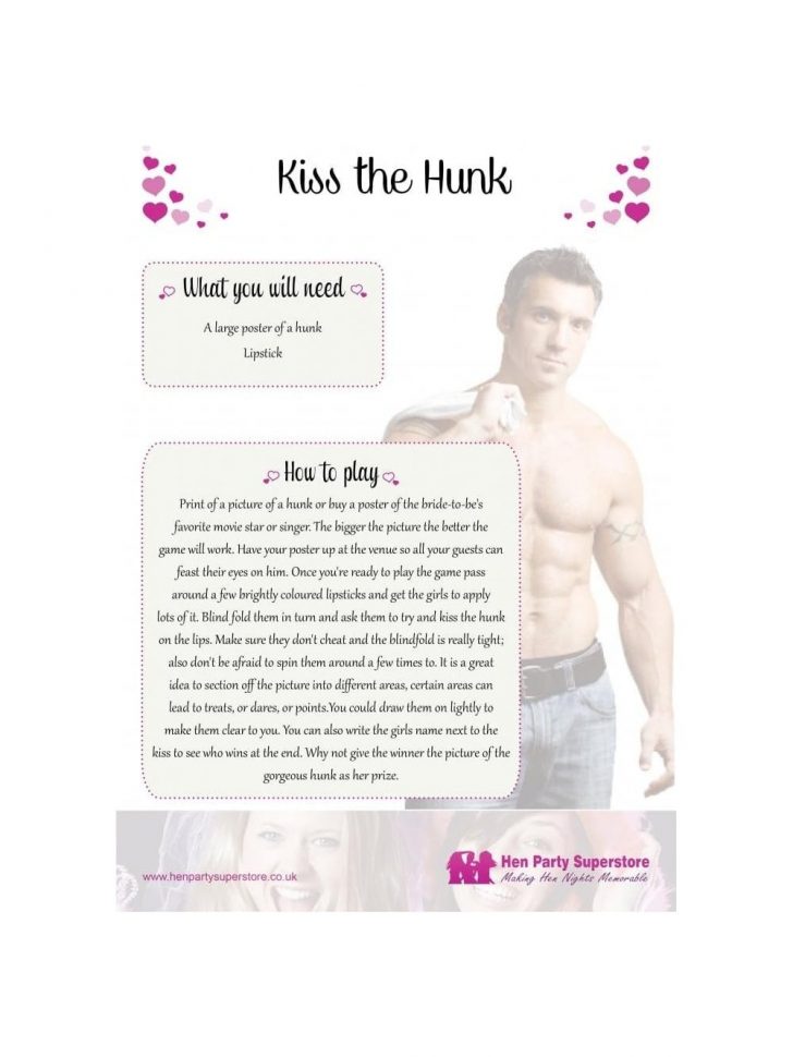 Pin The Junk On The Hunk Free Printable