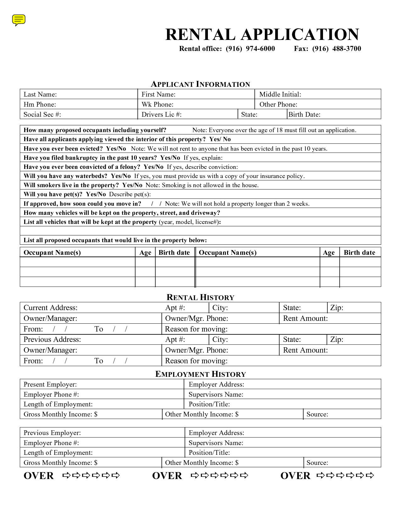 Free House Rental Application - Tutlin.psstech.co - Free Printable House Rental Application Form