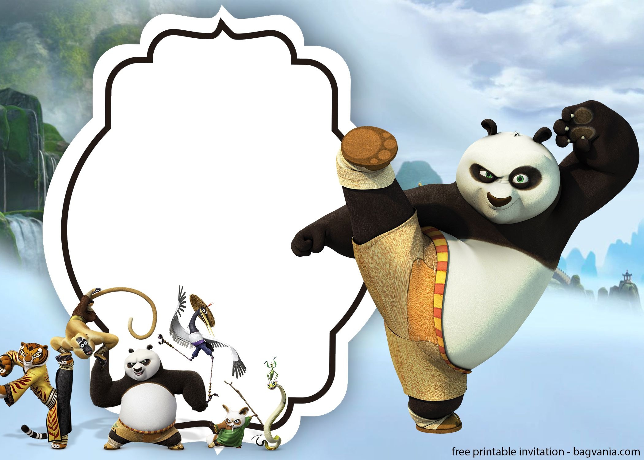 Free Kungfu Panda Invitations Templates | Bagvania Invitation | Free - Panda Bear Invitations Free Printable