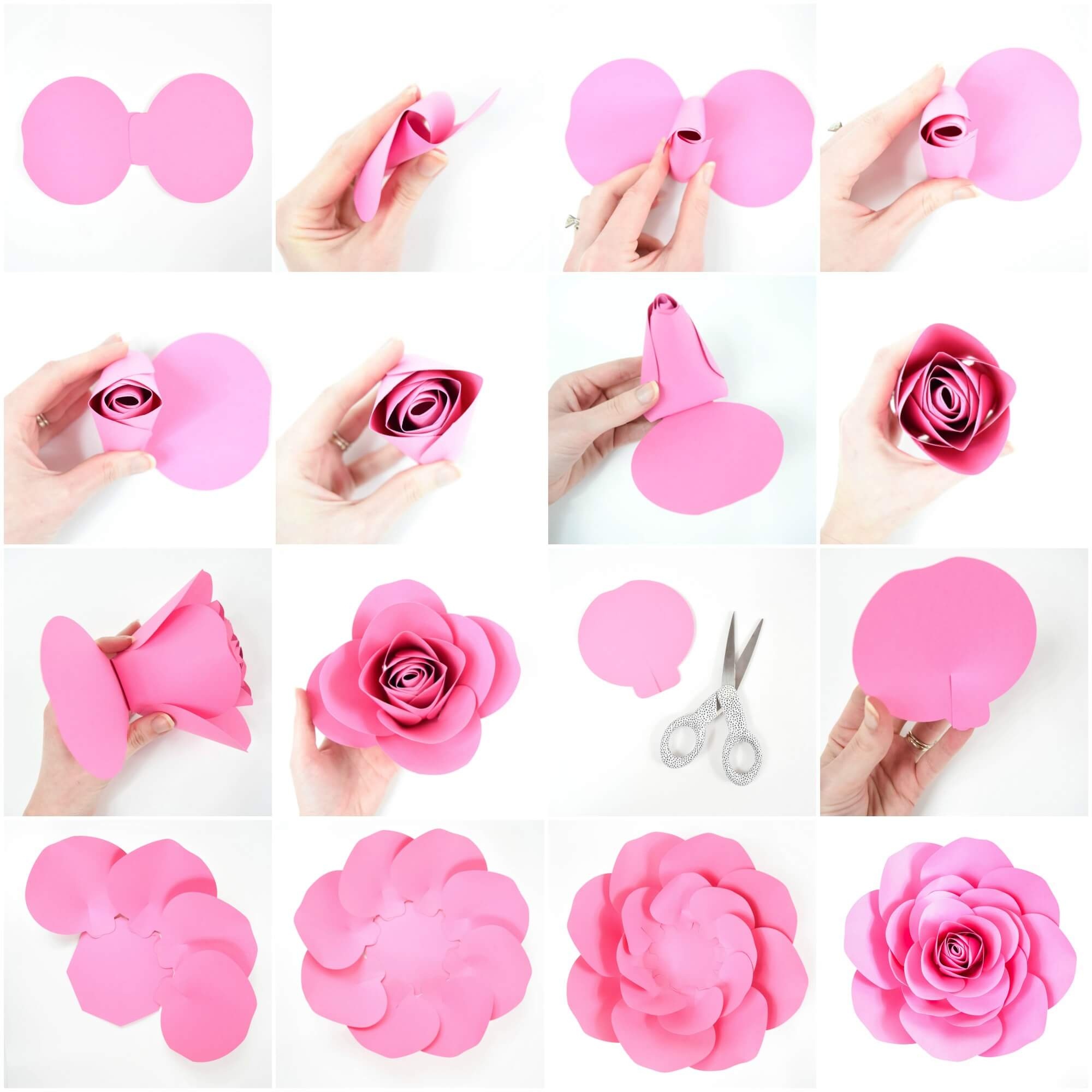 Free Large Paper Rose Template: Diy Camellia Rose Tutorial - Free Printable Paper Flower Templates
