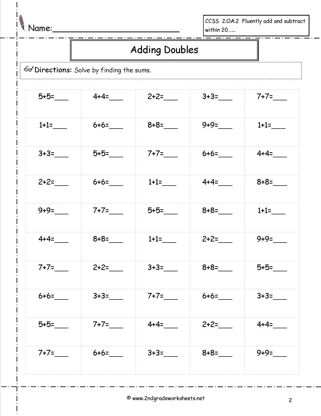 Free Printable Math Worksheets For 2Nd Grade Free Printable A To Z