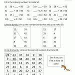 Free Math Worksheets Number Bonds To 50 1 | New | Kids Math   Free Printable Number Bonds Worksheets For Kindergarten