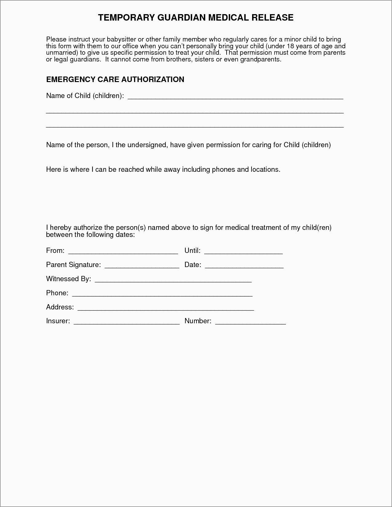 Free Medical Consent Form Template Elegant Medical Permission Form - Free Printable Medical Consent Form